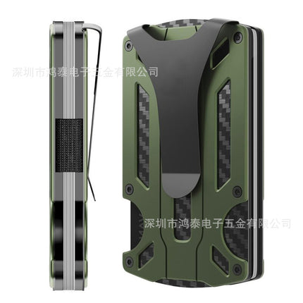Factory spot new aluminum alloy card holder RFID anti-theft card bag metal air tag ultra-thin men's wallet