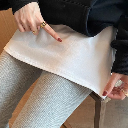 Sweater bottoming artifact fart curtain hem spring and autumn skirt stacked cover butt all-match cotton inner white skirt