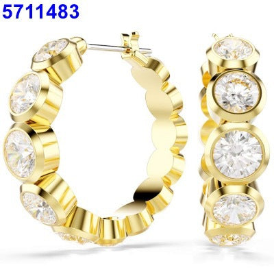 Cross-Border Shijia New Mixed Round Cut Earrings Earrings Ring Round Diamond Bubble Beads Earrings Manufacturer Wholesale