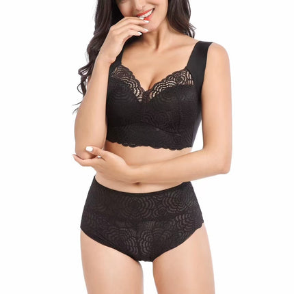 European and American Wire-Free Intimates Large Size Sexy Lace Sports Sleep Vest Bra Fat mm Thin Push-Up Bra