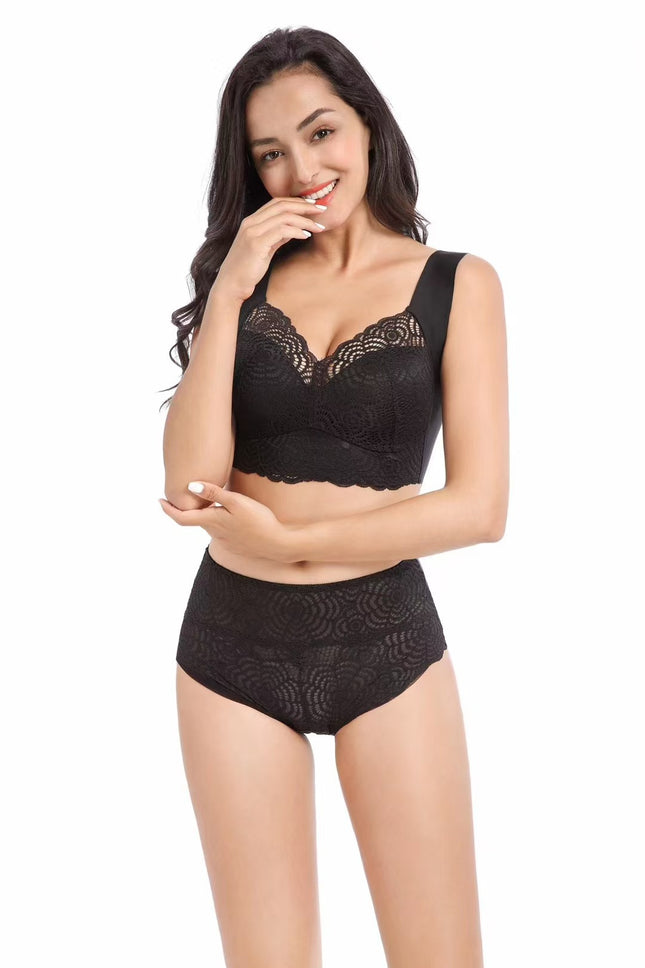 European and American Wire-Free Intimates Large Size Sexy Lace Sports Sleep Vest Bra Fat mm Thin Push-Up Bra