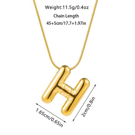 Cross-border fashion sense Europe and the United States 26 English letter pendant smooth bubble letter necklace women wholesale