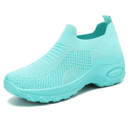 Shoes Women's Casual Shoes Summer New Style Flywoven Breathable Mesh Shoes Soft Sole Comfortable Mom's Shoes Cross-Border Versatile Shoes