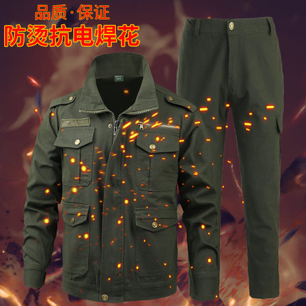 Work clothes suit men's autumn and winter welder welding camouflage clothing anti-scald wear-resistant workshop electric clothing work uniform order