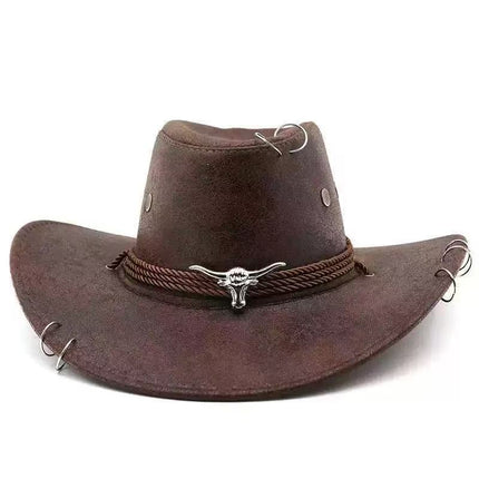 Solid Color Light Board Felt Western Cowboy Hat Outdoor Autum Hat Women's Simple French Hat Men's High-End