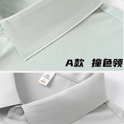 High-end ice silk POLO shirt overalls short sleeve custom t-shirt logo company quick-drying anti-ultraviolet cultural shirt