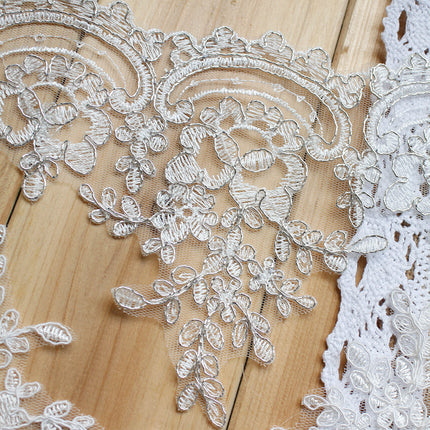 White lace accessories bridal handmade diy material wedding headwear decorative flower width 15.5CM