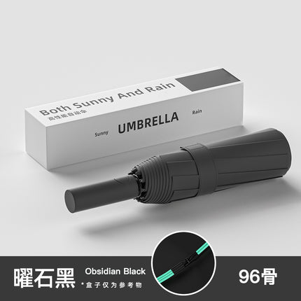 Full-automatic Umbrella Reinforced Windproof Folding Umbrella Black Rubber Sunny and Rain Dual-use Women's Sunscreen Sunshade Umbrella Sun Umbrella Advertising
