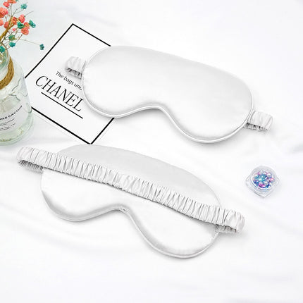 New Double-Sided Imitation Silk Sleep Mask with Light-Blocking and Adjustable Elastic Buckle, Travel-Friendly, Solid Color, Breathable, Beauty and Eye Protection