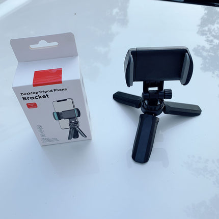 Adjustable Phone Tripod Stand Portable Foldable Desktop Holder 360 Rotatable Selfie Stick Live Streaming Stabilizer Compact
