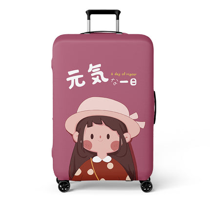 Double-Opening Elastic Suitcase Cover, Thickened Luggage Protective Cover, Travel Suitcase Dustproof Trolley Case, Cartoon Cute Design