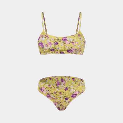 2024 European and American Split Bikini Three-Piece Cross-Border Amazon Sexy Floral Wrap Dress Beach Bikini Swimsuit