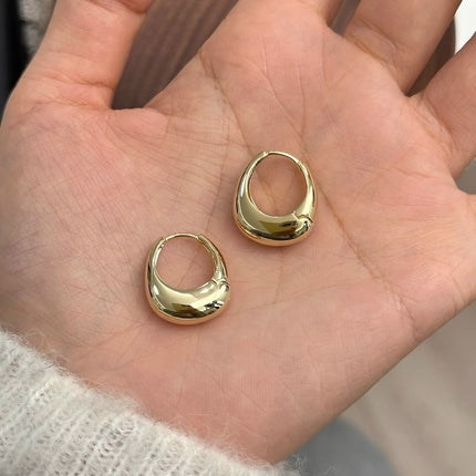 925 Sterling Silver Vintage Round Earrings For Women Trendy Metal Hoop Earring Jewelry Prevent Allergy Party Accessories Gifts