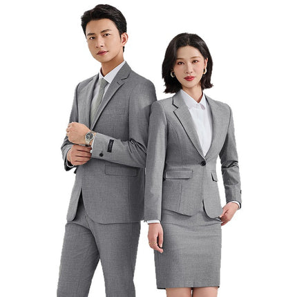 Gray Suit Car 4S Shop Workwear Sales Department Administrative Work Uniform Unisex Professional Suit Set