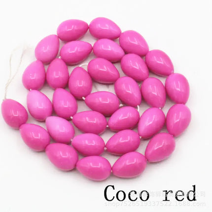 Europe and the United States in stock wholesale 9x 13mm water drop glass beads paint beads do not peel loose beads DIY jewelry accessories