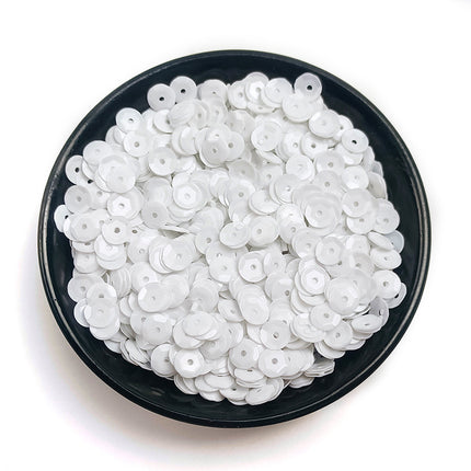 6MM round curved surface hole PVC sequins jewelry accessories concave and convex surface wholesale flat bottom hexagonal sewing clothing beads