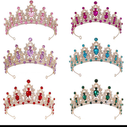 Korean Children's Crown Performance Headwear Alloy Rhinestone Hair Hoop Princess Style Hair Accessories Baking Jewelry
