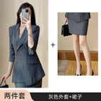 Gray jacket + skirt / S