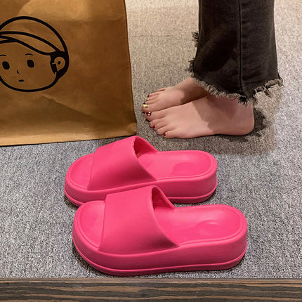 Thick-soled slippers for women's outdoor wear summer one-word latest black and white cat online famous beach shoes non-slip high heel sandals