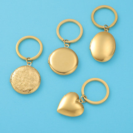 316L Mirror Stainless Steel Various Style Photo Box Pendant DIY Open Photo Photo Frame Pendant Keychain