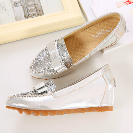2026 Spring and Autumn New Versatile Height-Increasing Loafers Soft Sole Wedge Small Size Women's Shoes 31 32 33 34 Flats