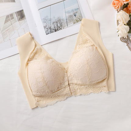 Cross-border Foreign Trade Front Open Buckle Bra plus size Traceless No Steel Ring Gathering Thin Underwear Women's Tube Top Sexy Tube Top