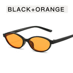 Bright black framed orange slices