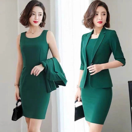 Original Authentic Professional Suit for Women, Spring & Fall Suit Skirt, Women's Dress, Two-Piece Set, Slim Formal Work Clothes for Women