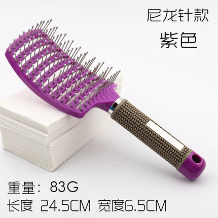 Factory Direct sales bristle big curved comb fluffy curly hair shape comb household hair massage comb oil head rib comb