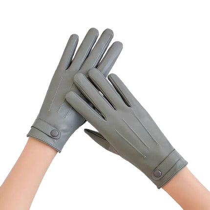 Women's autumn and winter touch screen leather gloves colorful thickened warm riding driving gloves fashion Korean style Foreign trade Wholesale