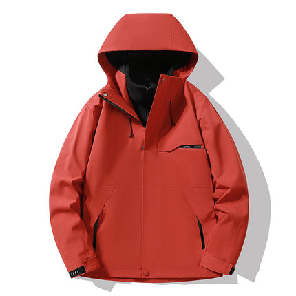 Outdoor Jacket Three-In-One Jacket for Men and Women, Polar Fleece Liner, Removable Two-Piece Set, Printed Logo, Unisex