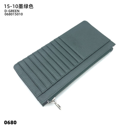 Women's Genuine Leather Fashion Long Zipper Mobile Phone Wallet High-grade Cowhide Men's Large Capacity Card Bag Two-in-One in stock