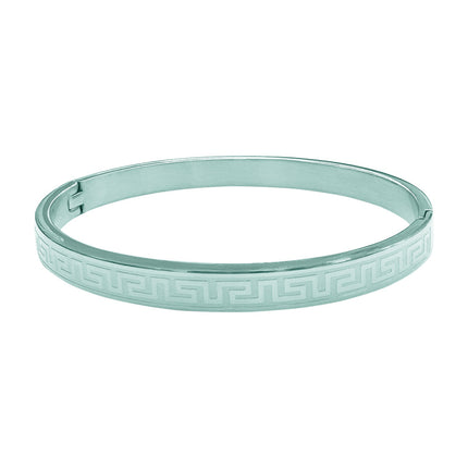 Fashionable Stainless Steel Buckle Bracelets for Men and Women, Great Wall Pattern, Multiple Sizes, Ready-Made Wholesale Accessories
