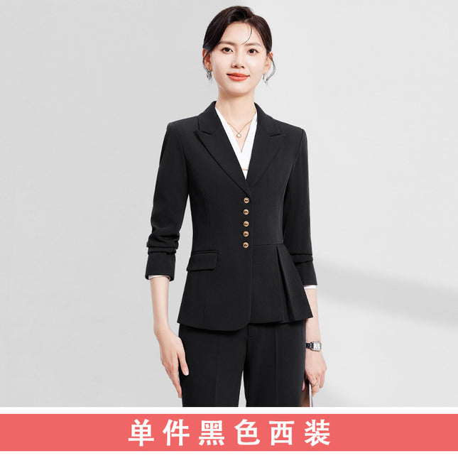 Suit suit Women's Autumn Korean Style Temperament Professional Jewelry Store Sales Office Front Desk Guide Work Clothes Work Suit