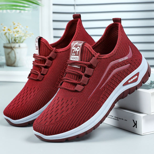 Women's Sneakers Spring New Cross-Border Shoes Women's Shoes Wholesale Fly-Knit Breathable Casual Shoes Versatile Mesh Shoes