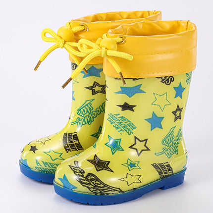 Children's Rain Boots Baby Rain Boots Primary School Boys and Girls Waterproof and Warm Outdoor Non-Slip Wear-Resistant Water Shoes Cross-Border Export