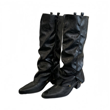 Hot Girl Style Pointed Toe Thick Heel Over-The-Knee Boots for Women, Fashionable and Slimming Pants Boots, Western Cowboy Knight Boots