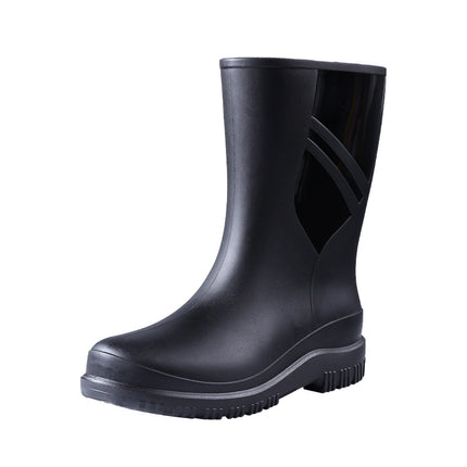 Cross-border Waterproof Shoes Men's Rain Shoes Fashion Thickened Rain-proof Rubber Shoes Work Anti-slip Fishing Kitchen Rain Boots for Foreign Trade