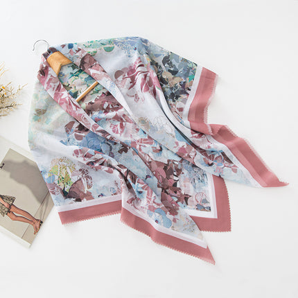 Cross-Border New Product Voile Print 110 Square Scarf Classic Lace Scarf Turban Malaysian Shawl
