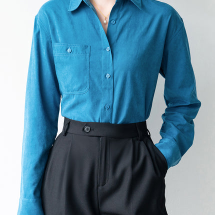 Dopamine Color Wear Soft Velvet Shirt for Women 25 Autumn and Winter Atmosphere Work Clothing Inner Layering Brushed Shirt for Women