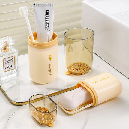 Travel Gargle Cup Soap Box Portable Gargle suit Brush Cup Soap Toothbrush Storage Box Travel Artifact