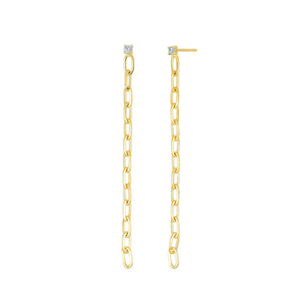 European and American Ins Fashion Personality Earrings Double Ear Holes Tassel Zircon Earrings Earrings Earrings Elegant Earrings Batch