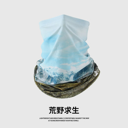 Summer Sunscreen Riding Headscarf Men's Breathable Sweat Absorbing Sports Magic Headscarf UV Protection Extended Arm Set