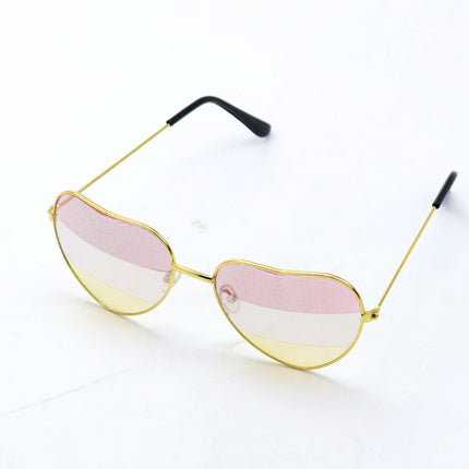Heart Shape Fashion Sunglasses Retro Love Ocean Sunglasses Party Glasses Metal Heart Sunglasses
