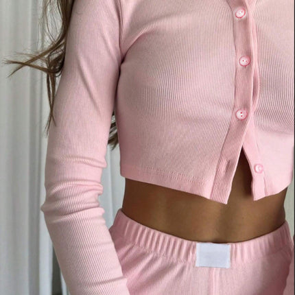 Amazon Women's New Sports Long-Sleeved T-Shirt Short Crop Top European and American Women's Shorts Suit Sexy