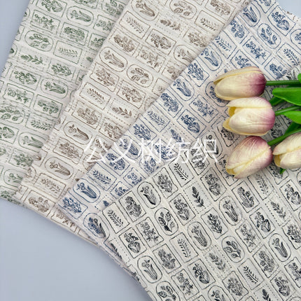 "Flowers in the Mirror" Cotton Lace Jacquard Fabric Spring and Summer New Simple Line Printing Pure Cotton Fabric