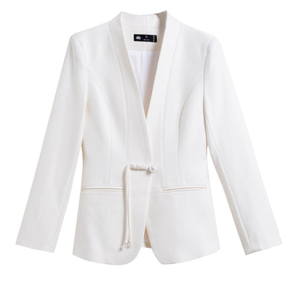 Navy Suit Jacket Women's 2024 Autumn Professional Wear Hotel Front Desk Waiter Formal Suit Overalls