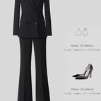 9399 black suit + wide leg pants / 4 XL