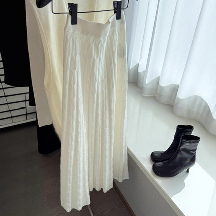 Guangzhou Shisanxing High-Quality Hot-Selling Item~ Deep Gray Textured Cable Knit Loose Comfortable Stylish Thickened Skirt~