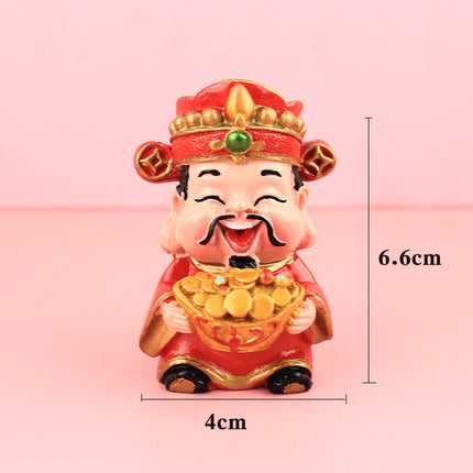 New Chinese-Style Festive Fortune Tree Resin Ornament for Office Desk, with Ingot and Lucky Bag, New Year Gift, Treasure Bowl